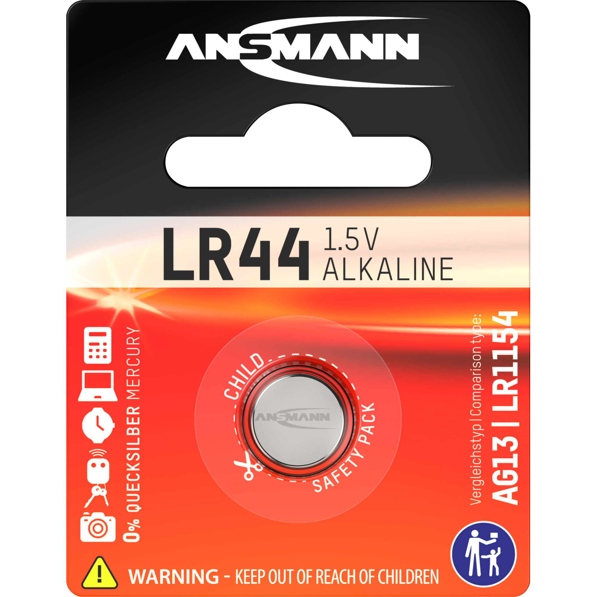 ANSMANN 5015303 Knopfzelle LR44 1,5V Alkaline
