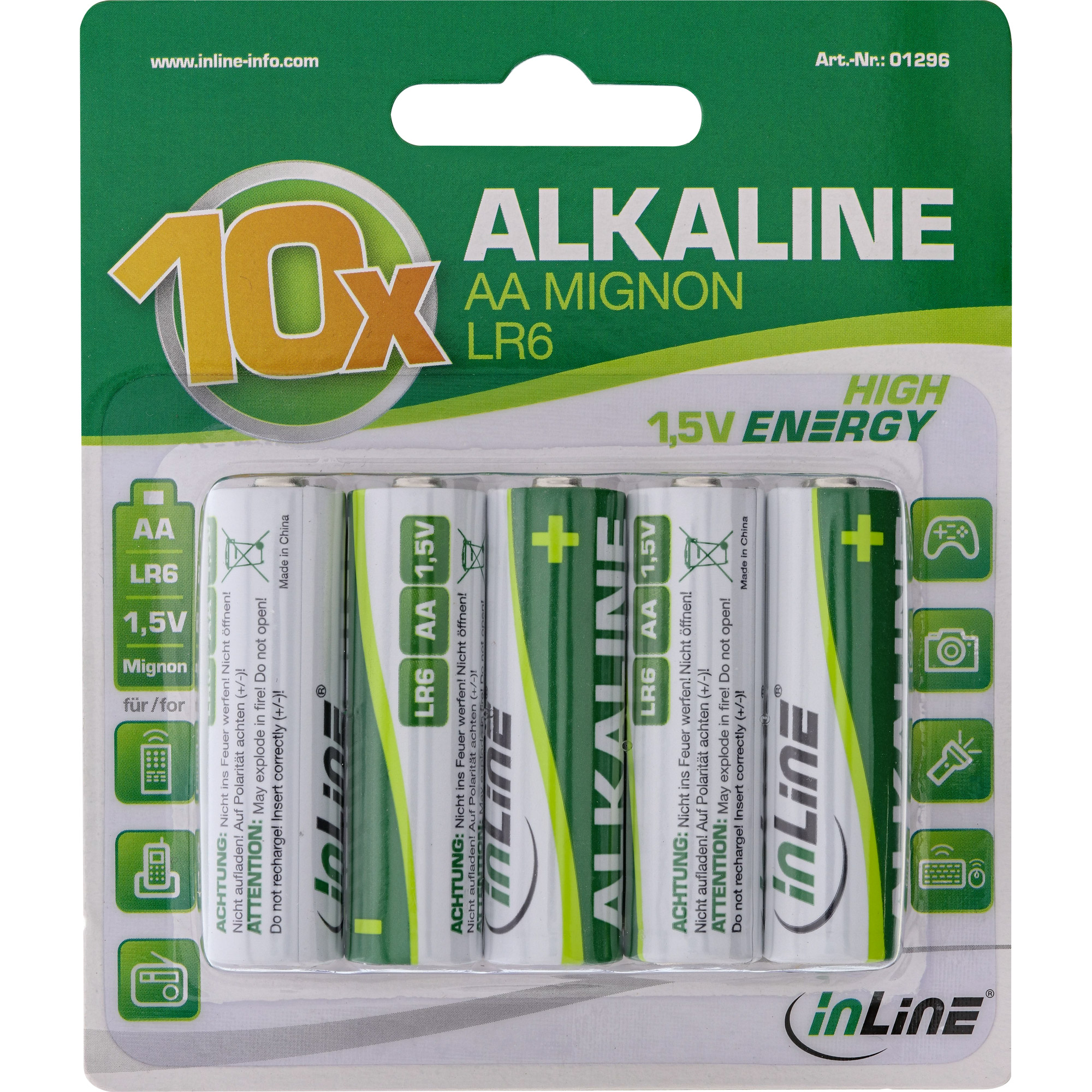 InLine® Alkaline High Energy Batterie, Mignon (AA)