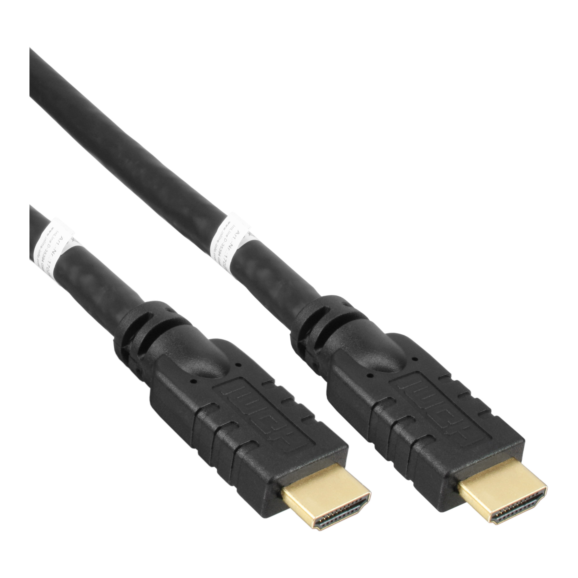 InLine® HDMI-High Speed Kabel mit Ethernet, ST / ST, aktiv, schwarz / gold