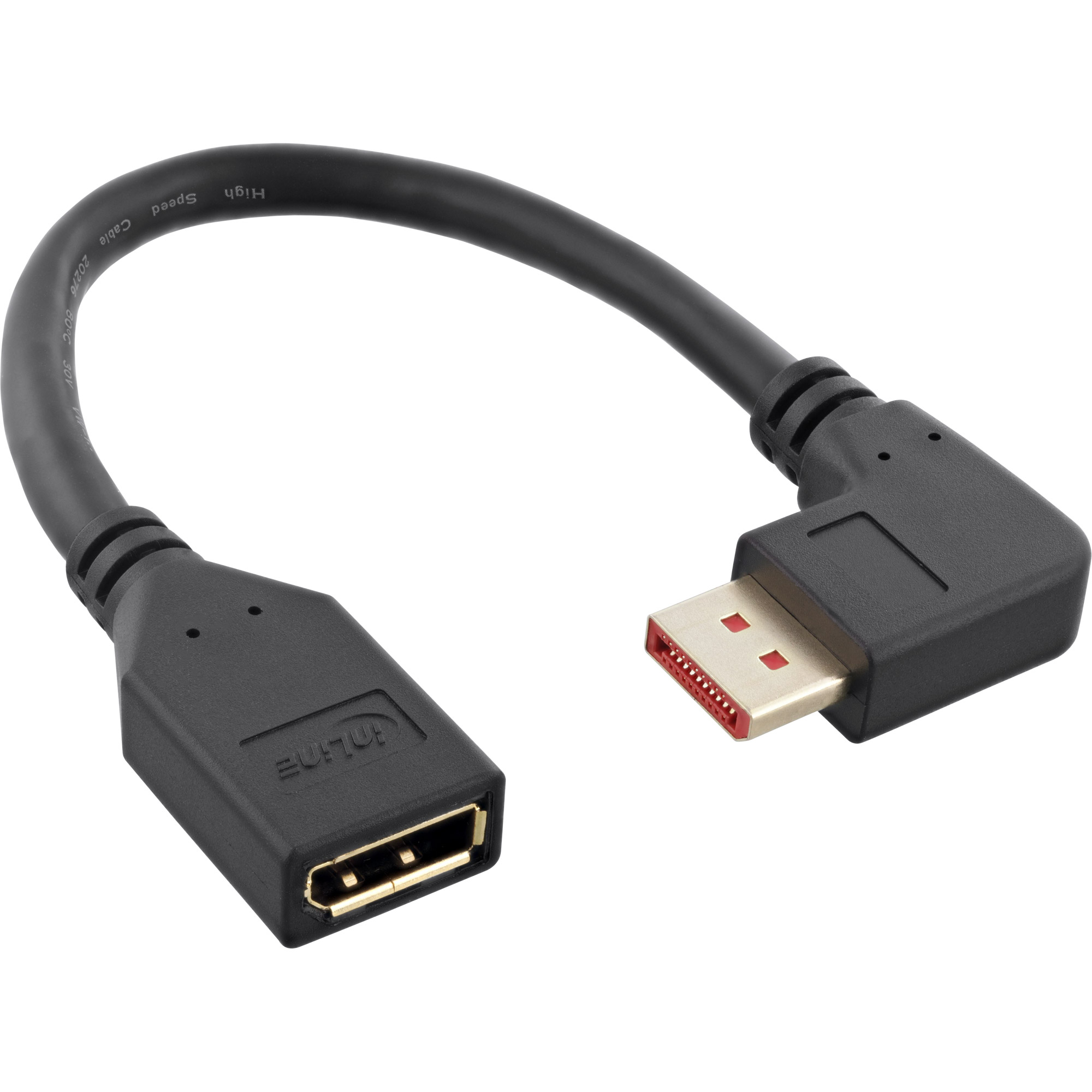 InLine® DisplayPort 1.4 Adapterkabel ST/BU, 8K4K, rechts gewinkelt