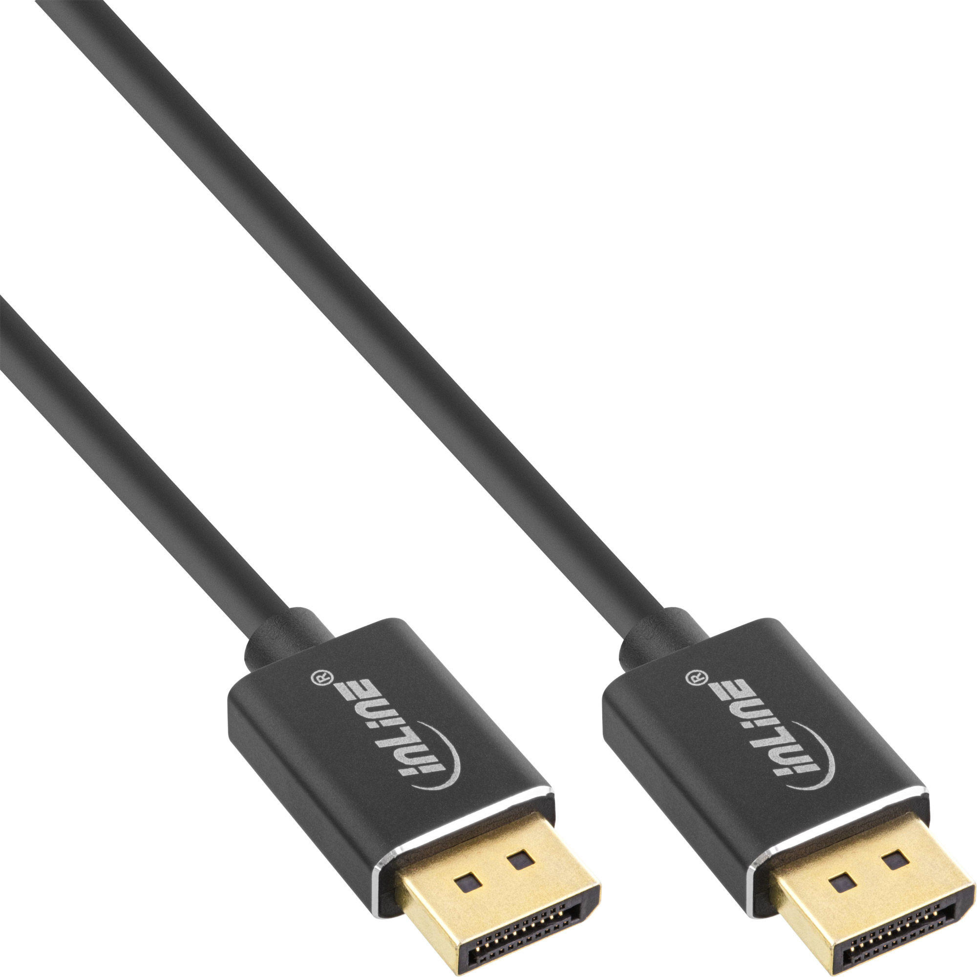 InLine® DisplayPort 1.4 Kabel Slim, 8K4K, schwarz, vergoldete Kontakte