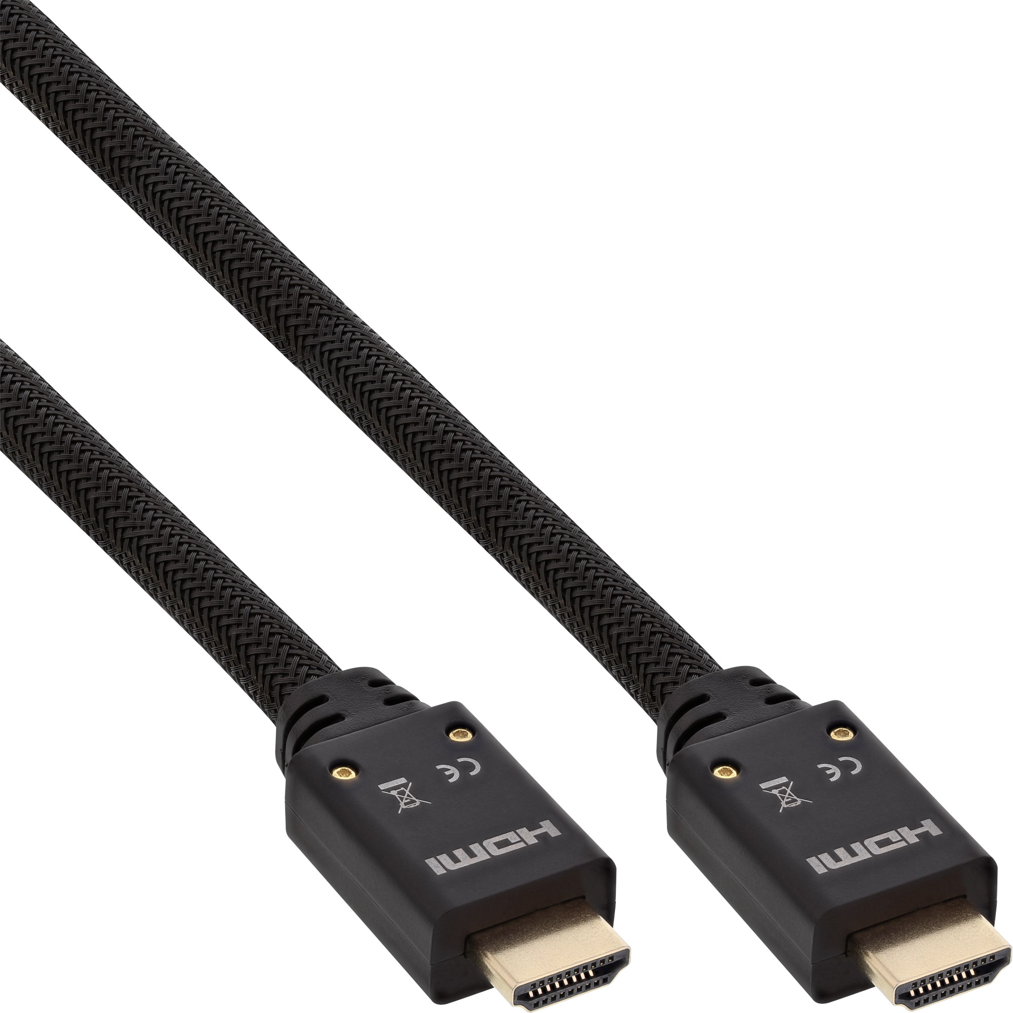InLine® HDMI Aktiv-Kabel, HDMI-High Speed mit Ethernet, ST/ST, Nylon-Geflecht Mantel