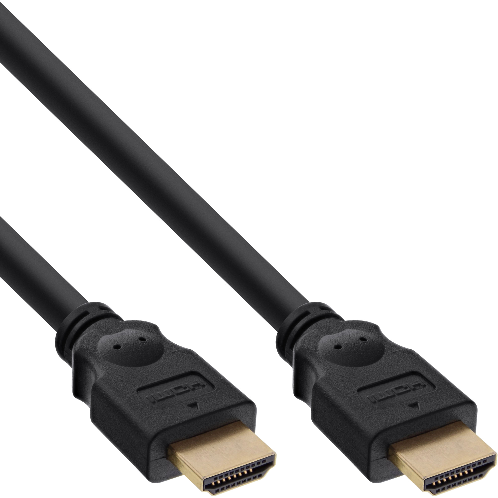 InLine® HDMI Kabel, HDMI-High Speed, ST / ST, verg. Kontakte, schwarz, 3m