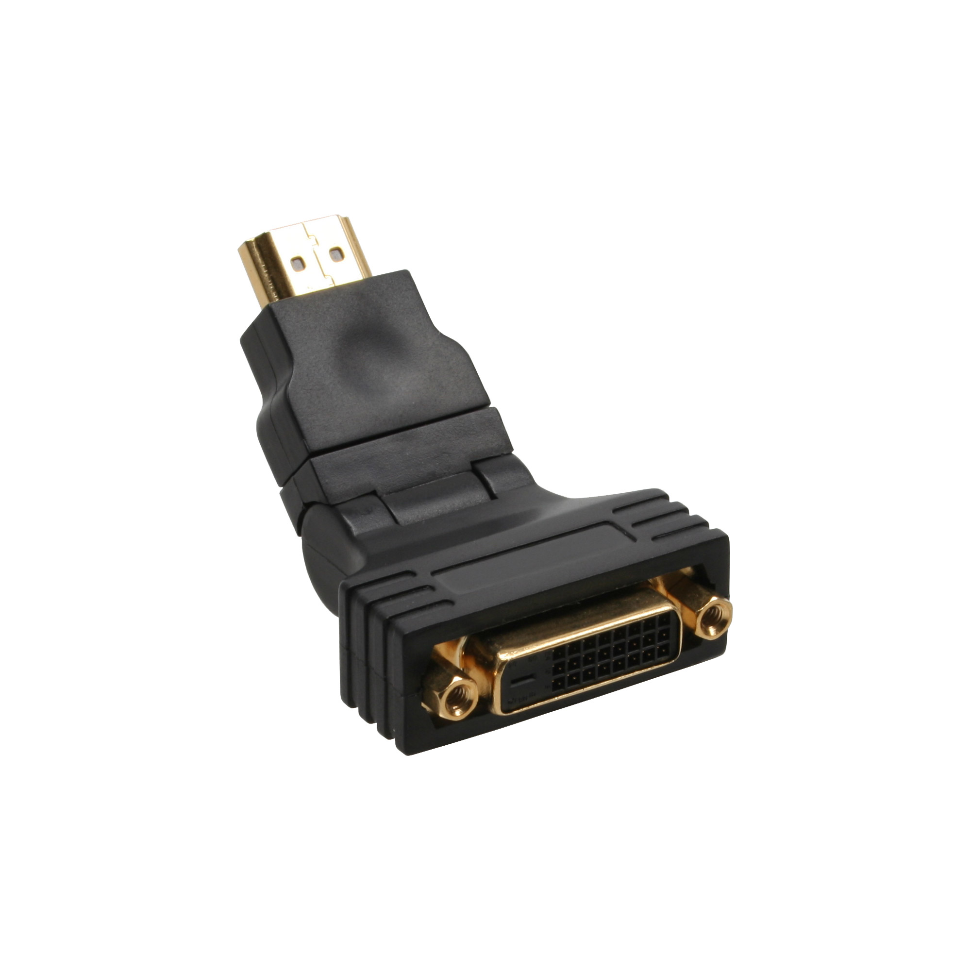 InLine® HDMI-DVI Adapter, 19pol Stecker auf 24+1 Buchse, mit 180° Winkel