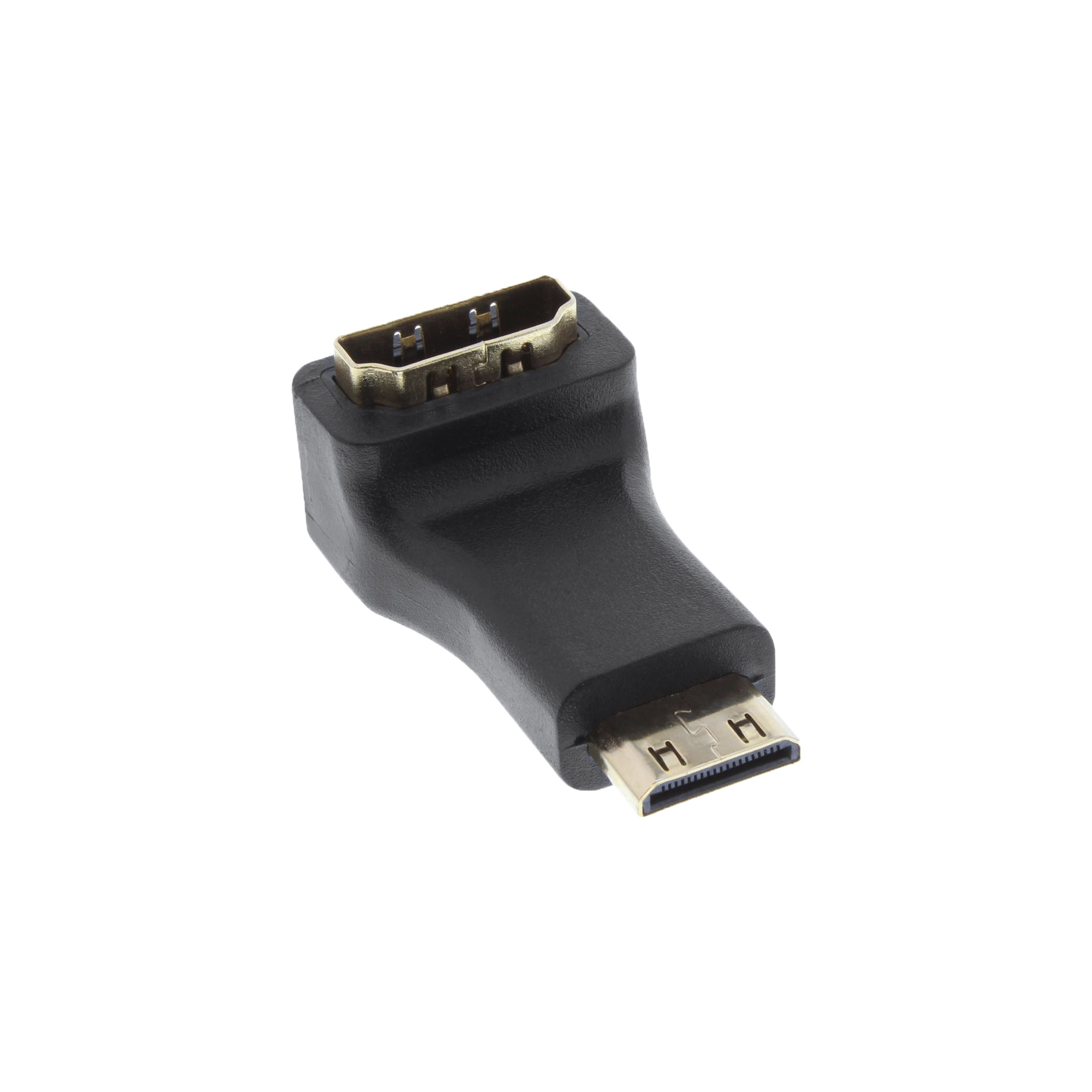 InLine® HDMI Adapter, HDMI A Buchse auf Mini HDMI C Stecker, gewinkelt, 4K2K
