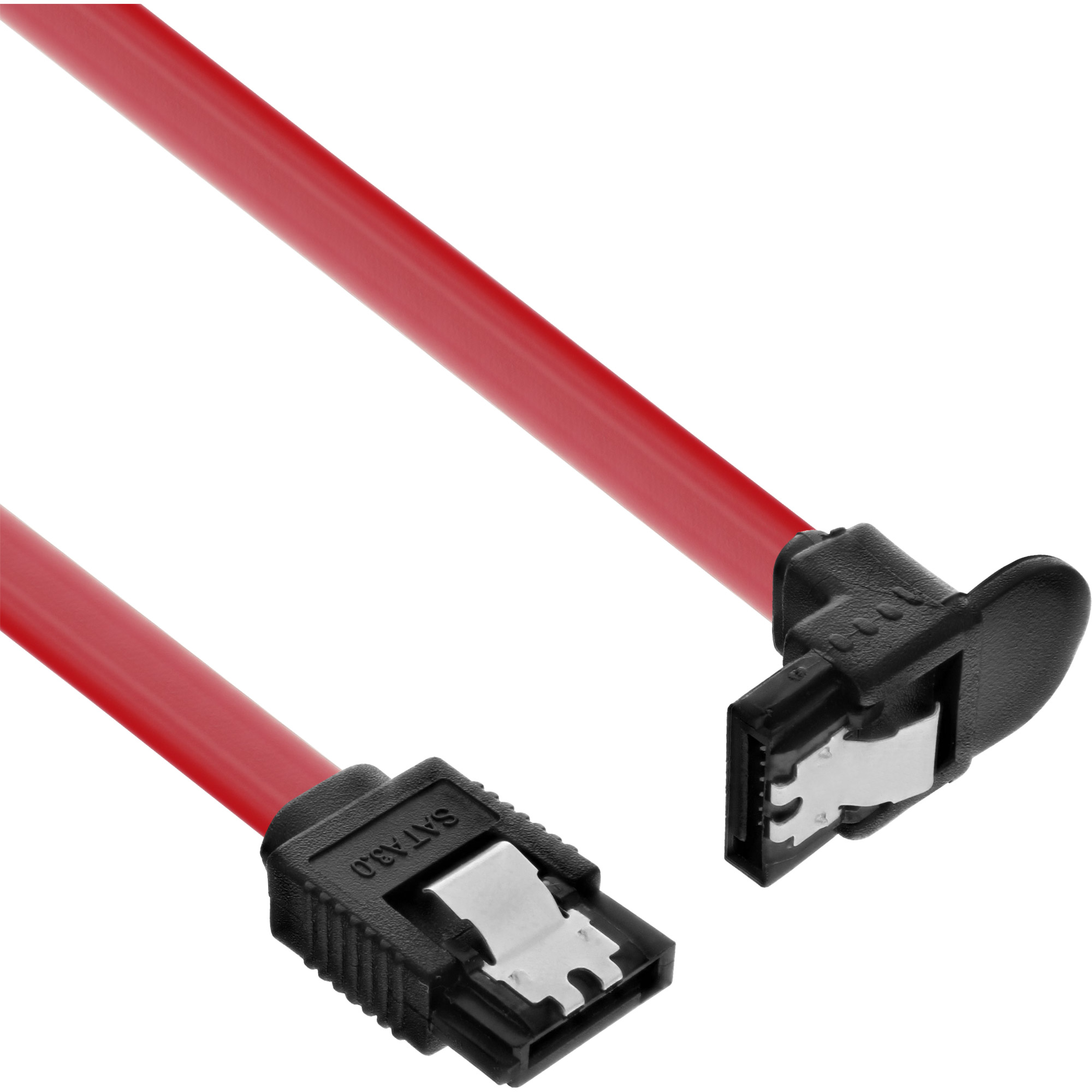 InLine® SATA 6Gb/s Kabel, mit Lasche, gewinkelt