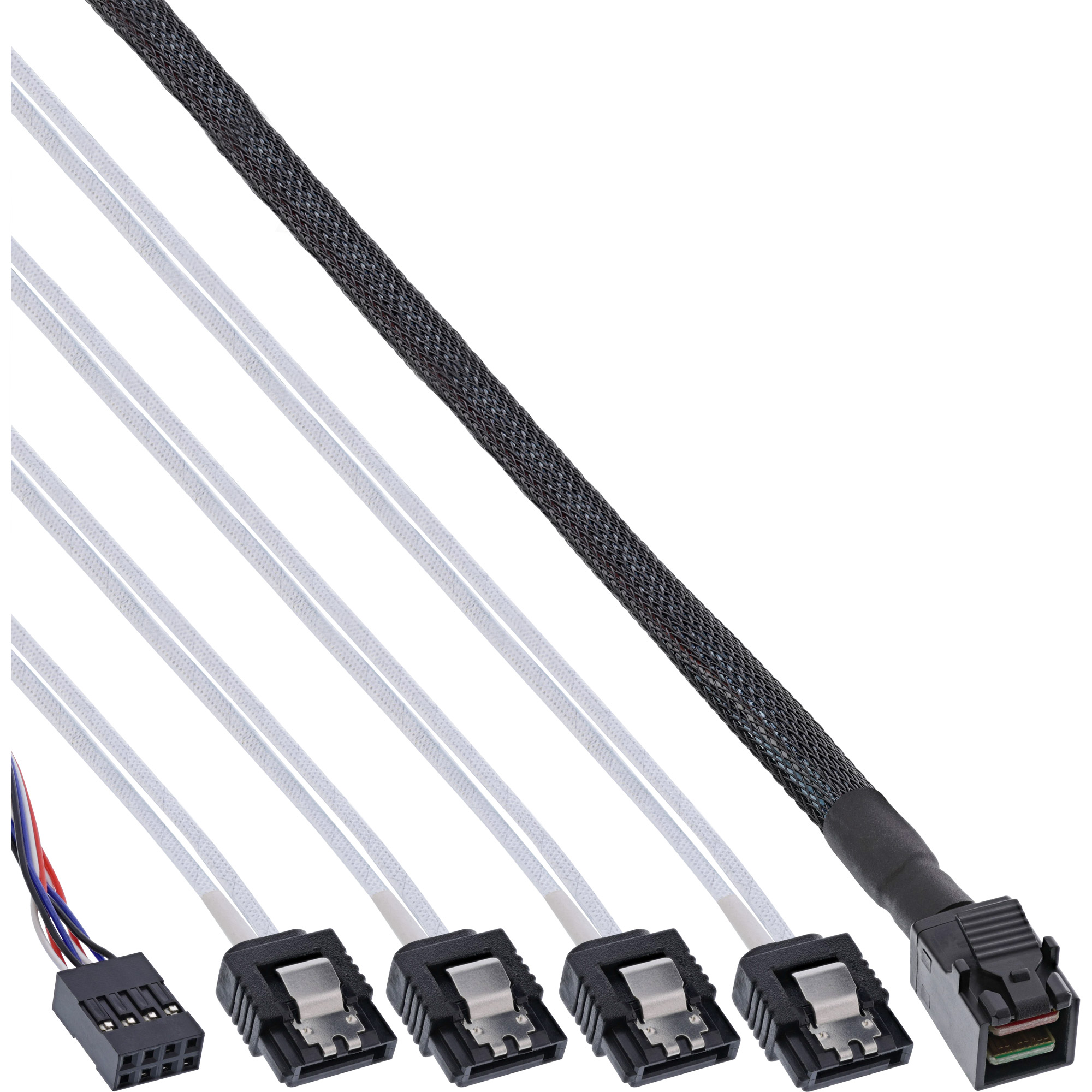 InLine® Mini SAS HD Kabel, SFF-8643 zu 4x SATA + Sideband