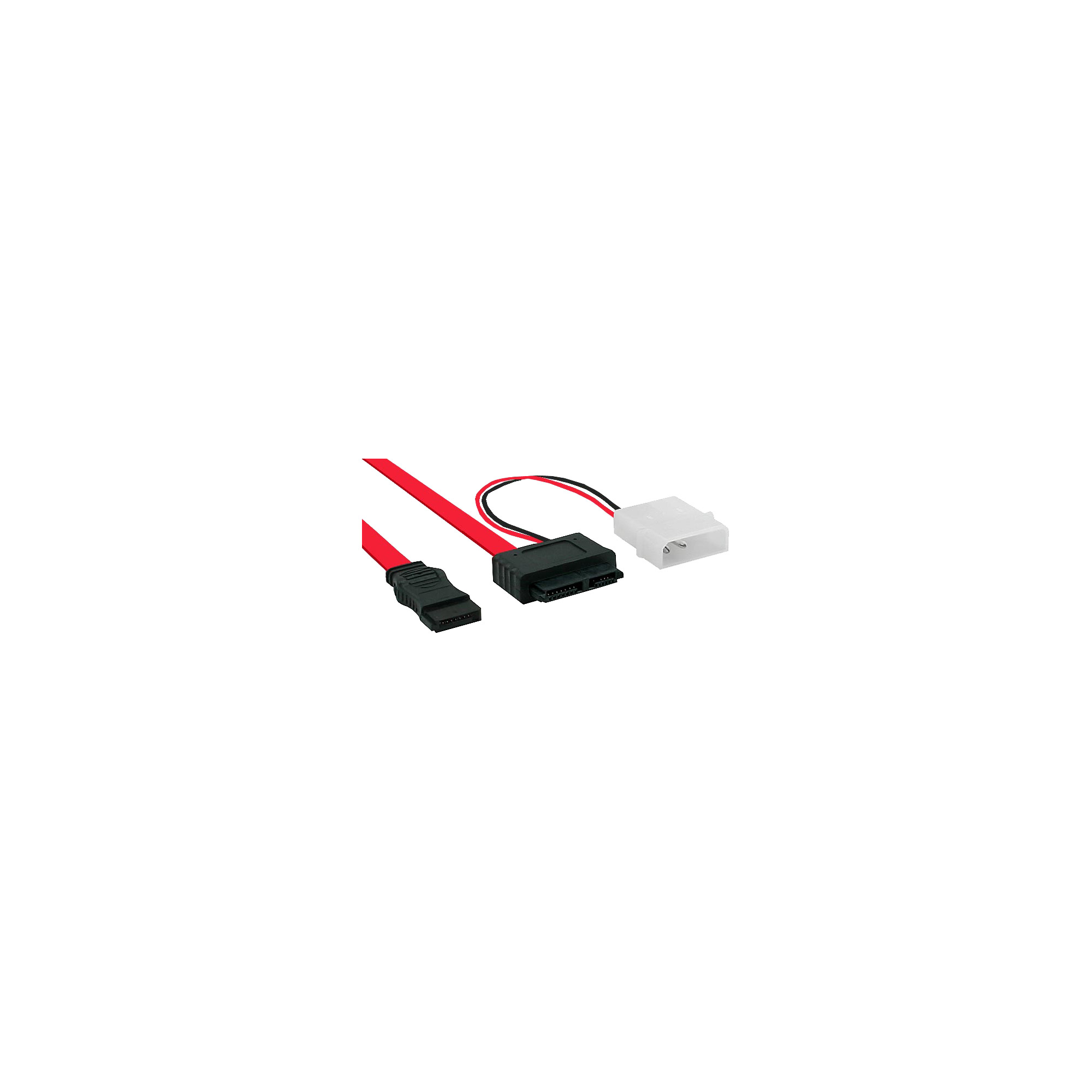 InLine® Slimline SATA Kabel, Slimline SATA ST 13pol. (7+6) zu SATA + Strom, 0,4m