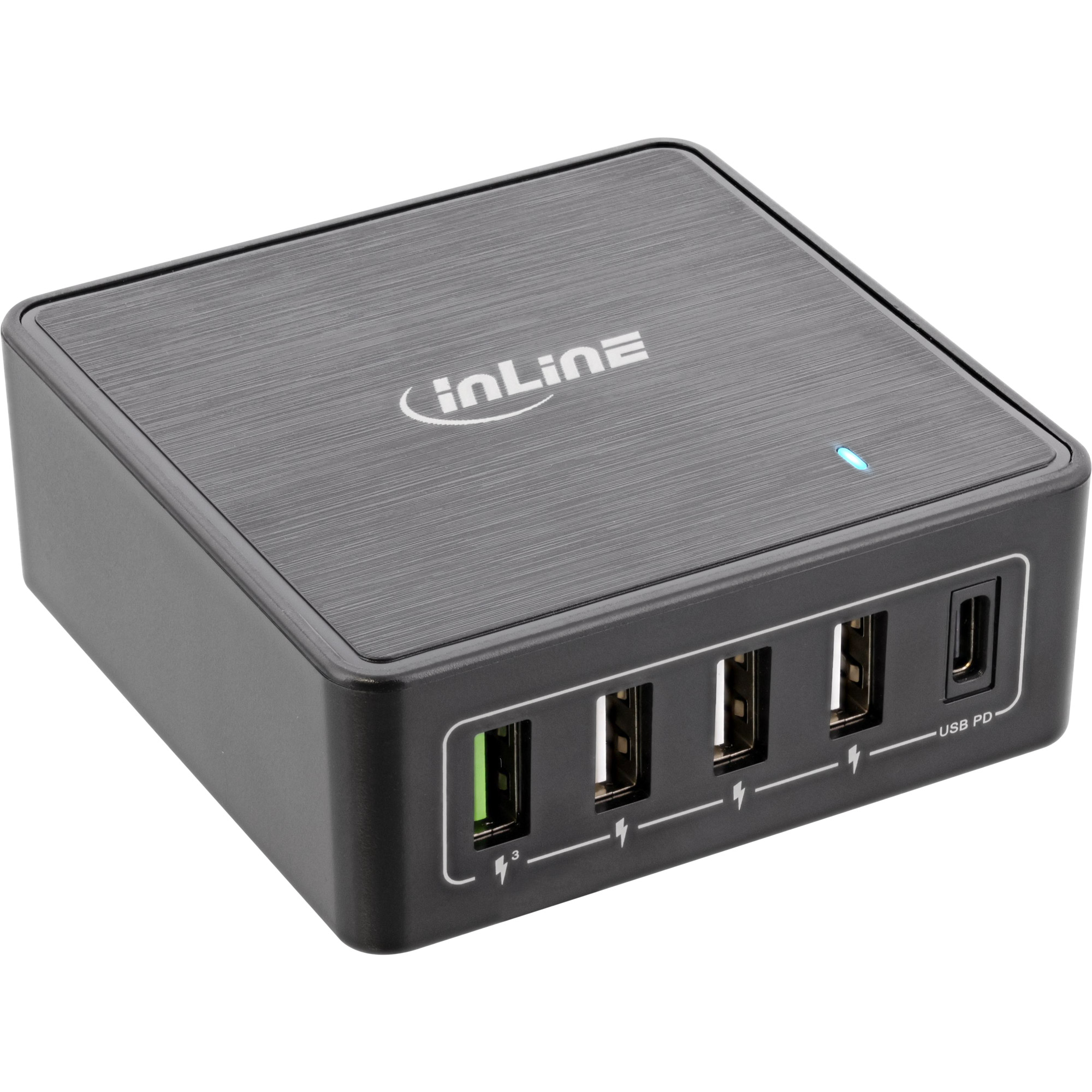 InLine® PD + QC 3.0 USB Netzteil, Ladegerät, 4x USB A + USB-C, 60W