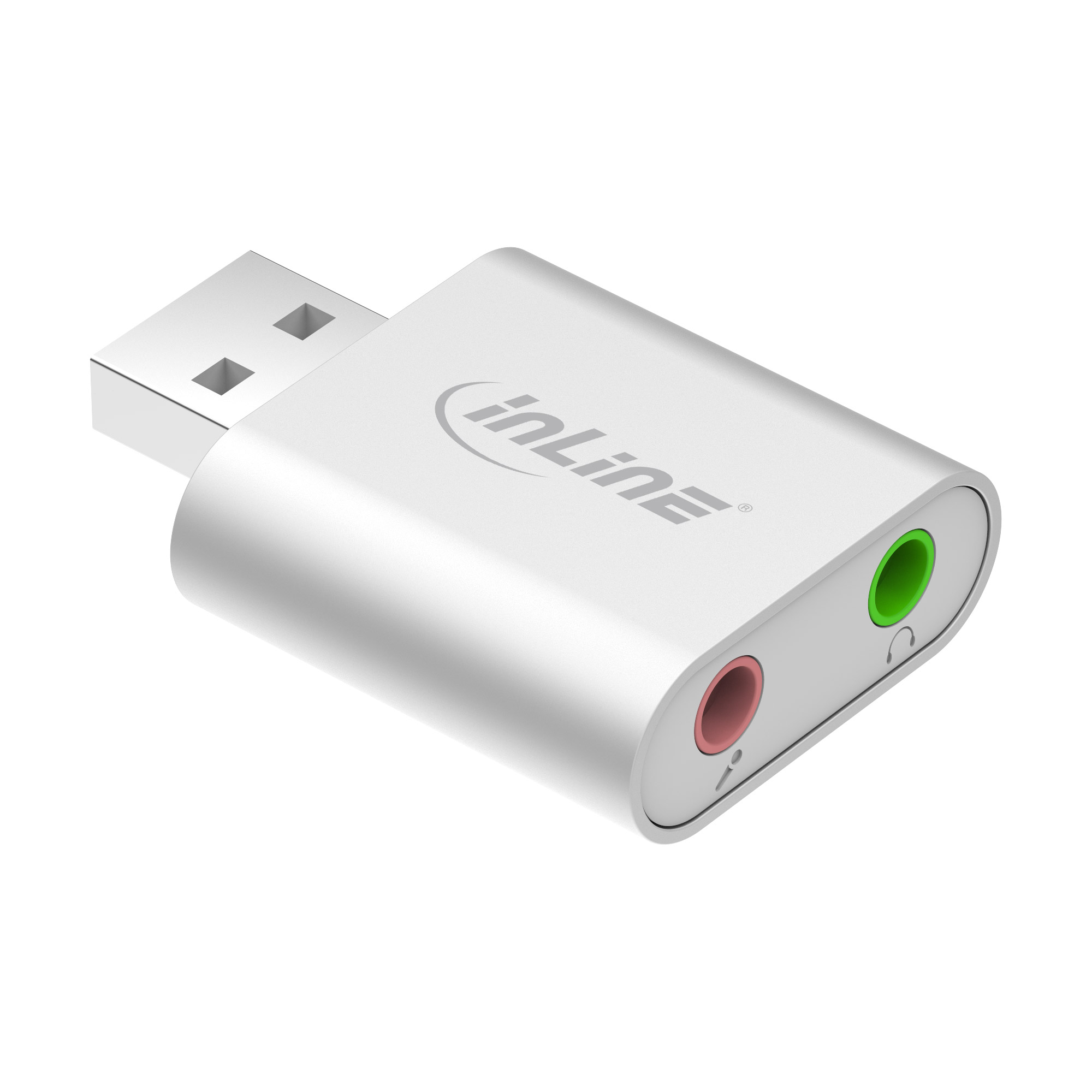 InLine® USB Audio Soundadapter, Mini Aluminium Gehäuse