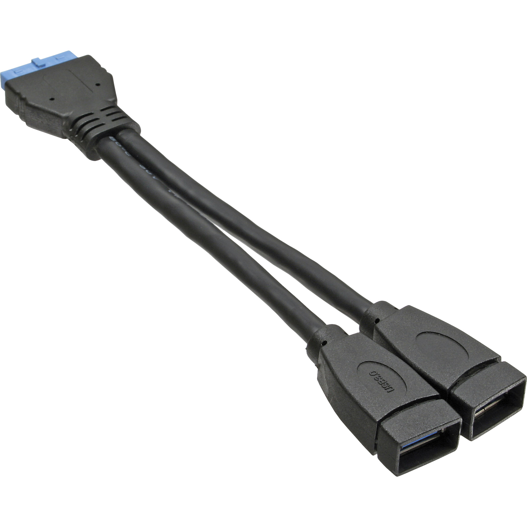 InLine® USB 3.0 Adapterkabel, 2x Buchse A auf Pfostenanschluss 19polig, 0,15m