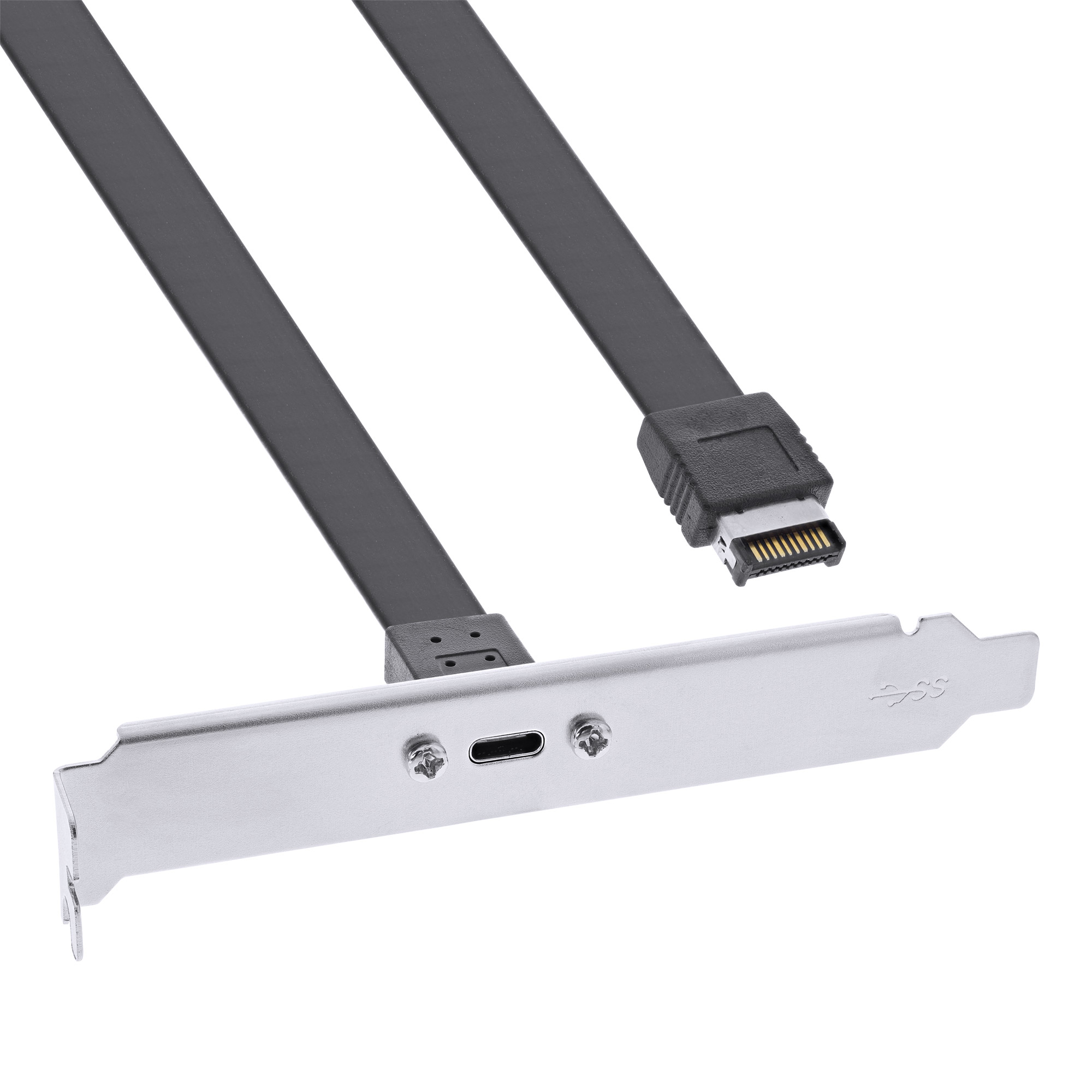 InLine® PCI Slotblende mit USB-C Buchse, USB-C zu USB 3.2 Frontpanel Key-A intern