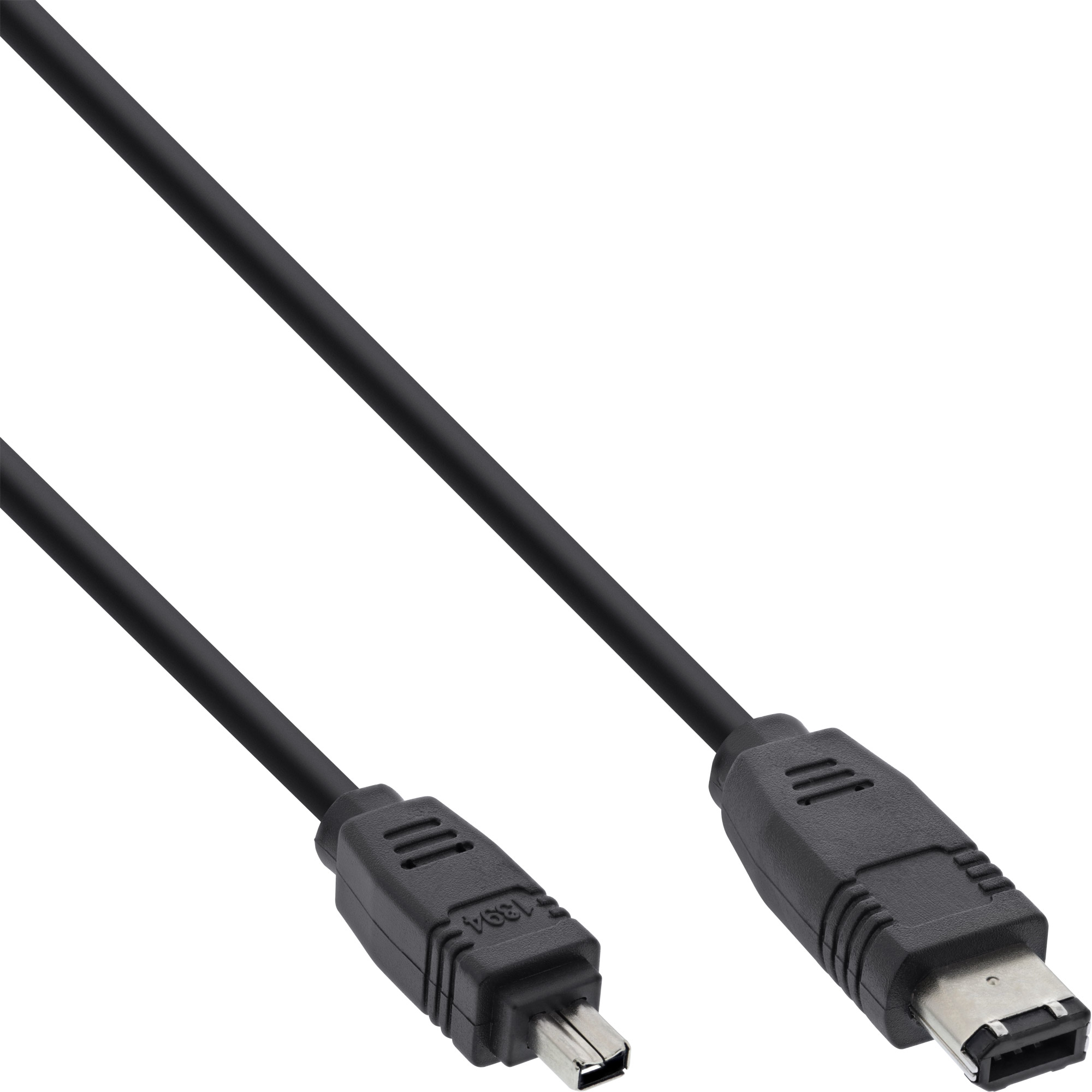 InLine® FireWire Kabel, IEEE1394 4pol Stecker zu 6pol Stecker, schwarz, 1,8m