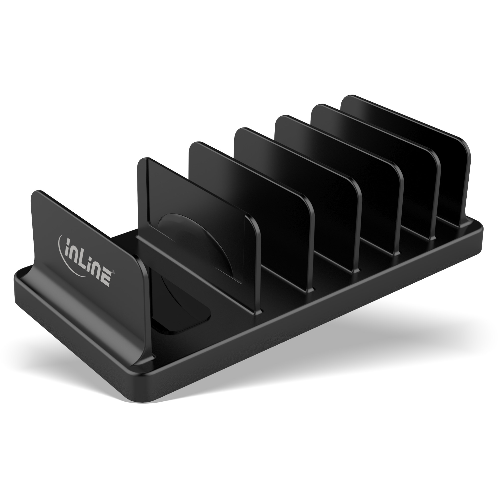 InLine® Multi-Stand mit 6 Fächern für Schreibtisch / Regal, schwarz