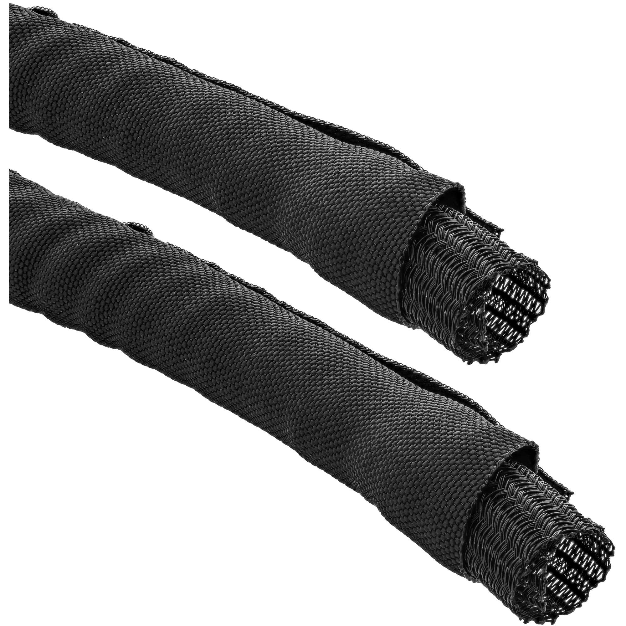 InLine® Kabelkanal, Geflechtschlauch mit Polyestergewebemantel, selbstverschließend in schwarz, 25mm Durchmesser