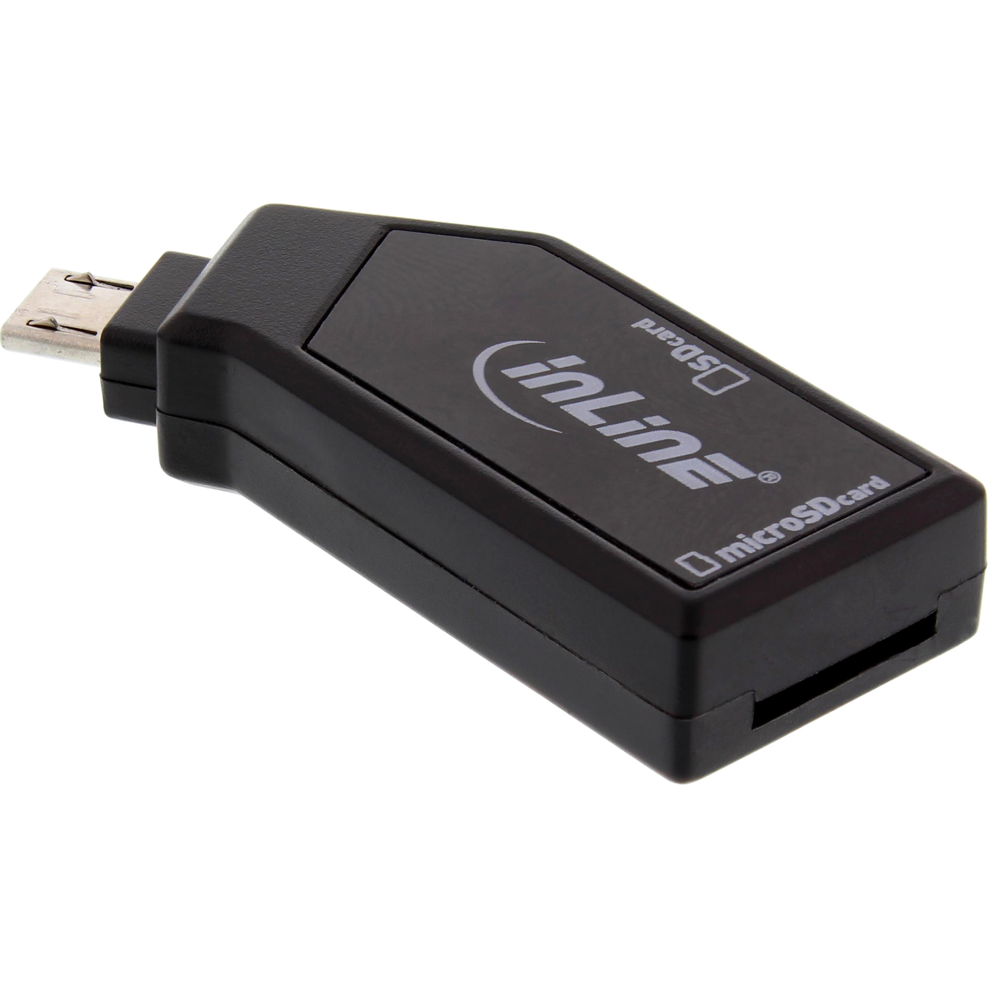 InLine® OTG Mobile Card Reader, USB 2.0, für SD+microSD, für Android Smartphone
