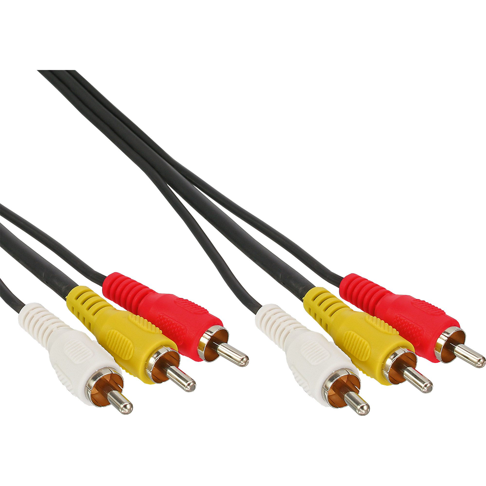 InLine® Cinch Kabel, Audio/Video 3x Cinch, Stecker / Stecker, Videoleitung mit größerem Durchmesser